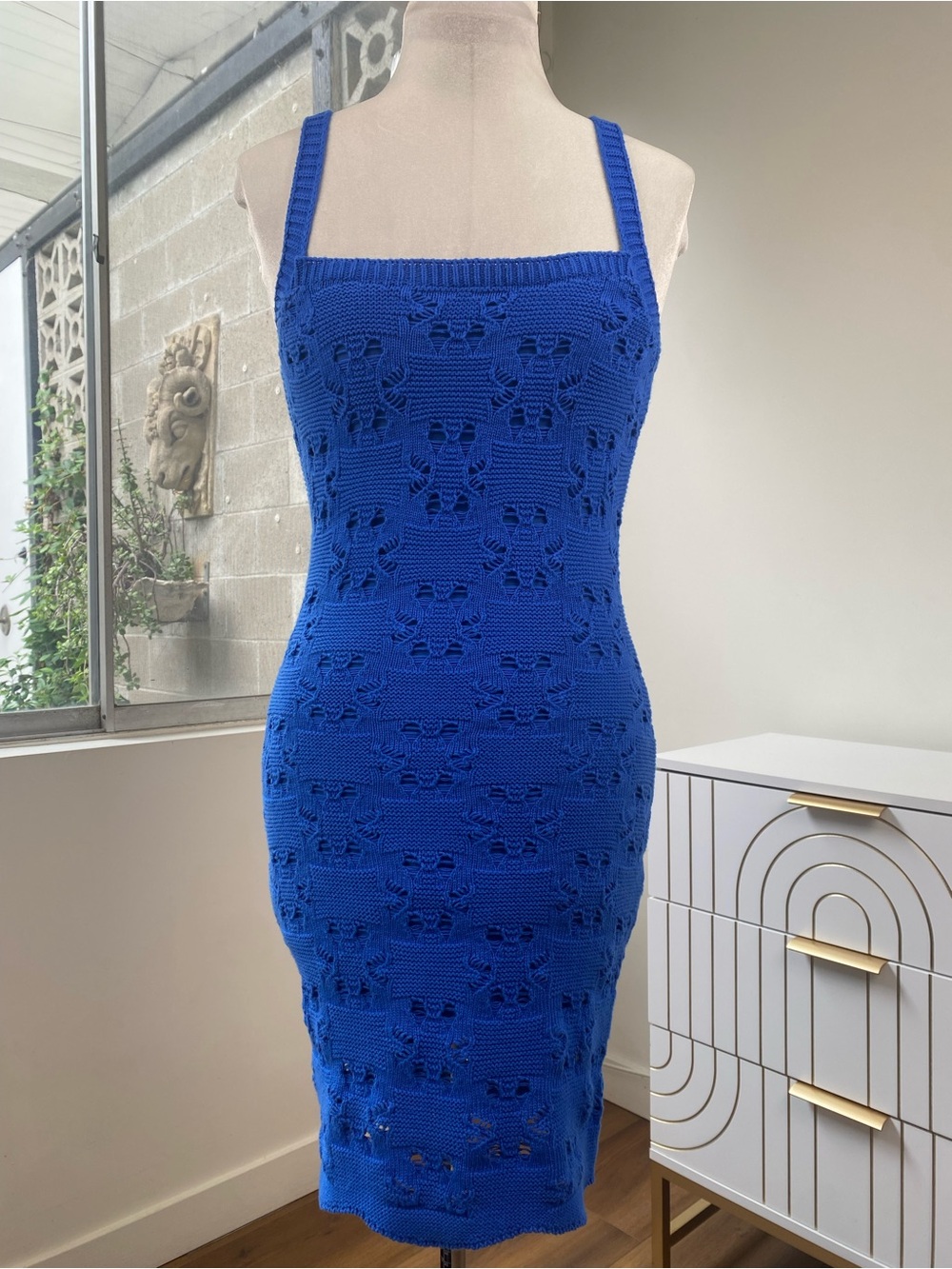NWT Lost + Wander Cellyssa Knit Midi Dress in Cobalt Blue, Size XS/S - Picture 2 of 10